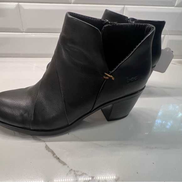 Born Black Ankle Booties with Chunky Heel - Picture 3 of 4